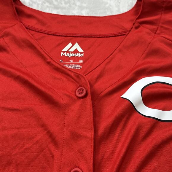 Cincinnati Reds Tie Up Jersey Shirt Womens Size XL Red MLB Baseball Fan NEW - Picture 4 of 14